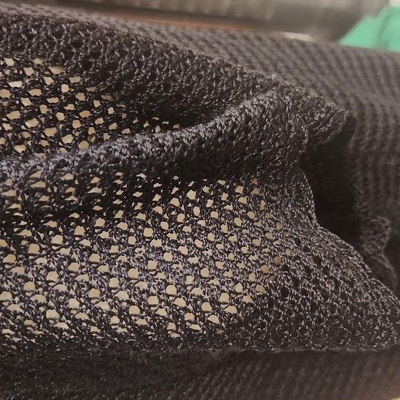 Coldwater Creek Crocheted Tunic Top Sweater Black Rayon Sz L - Picture 5 of 9